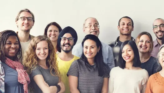 diverse group of people smiling