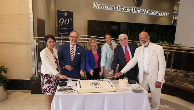 NCUA 90th anniversary cake cutting