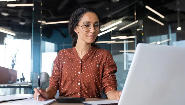 woman checking credit history