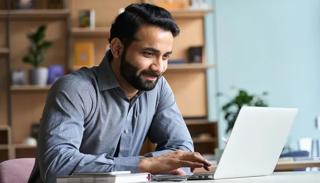 man using laptop